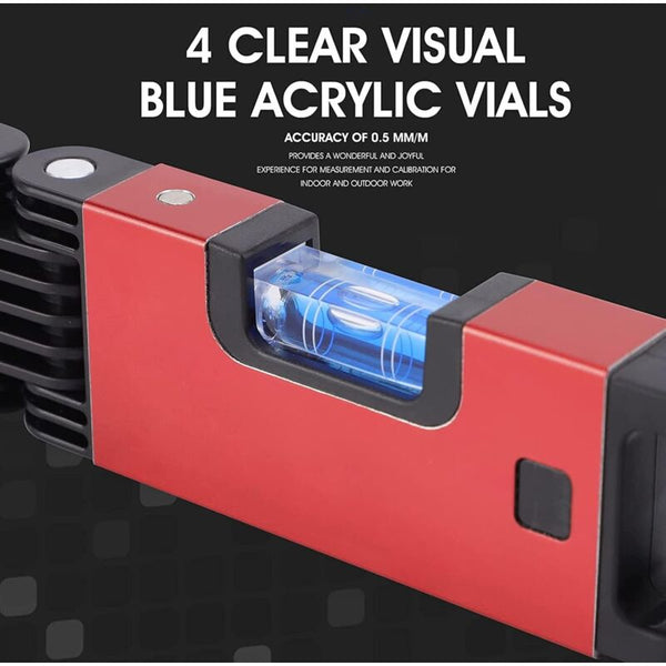 Foldable Level 5 Section Multi Angle Magnetic Tool With 4 Leveling Bubbles 45A 90A 180A Multifunction Levels