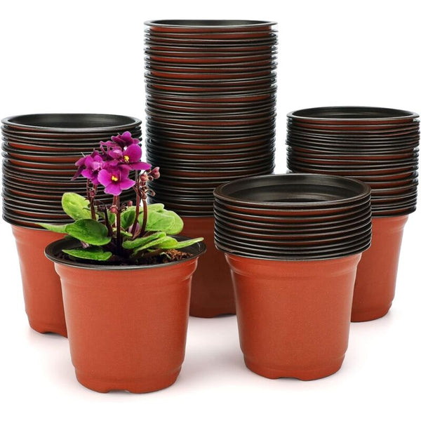 100 Pcs 10Cm(Diameter) Soft Plastic Seed Pot Seedling Baskets Pots Window Boxes
