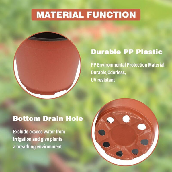 100 Pcs 10Cm(Diameter) Soft Plastic Seed Pot Seedling Baskets Pots Window Boxes