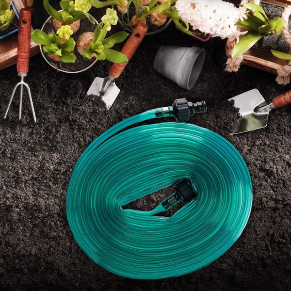 Garden Hose Flat Irrigation Water Lance For Holes Ready To Connect 7.5 Meters Green Hoses