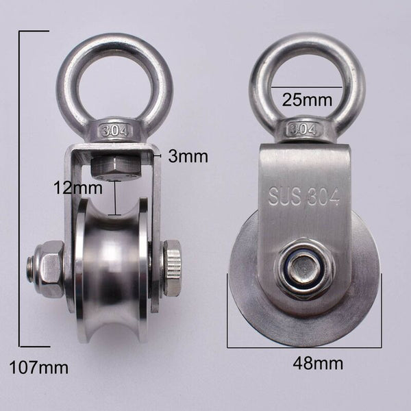 304 Stainless Steel Rope Pulley Block Max Load 200Kg Other Automotive Care Supplies