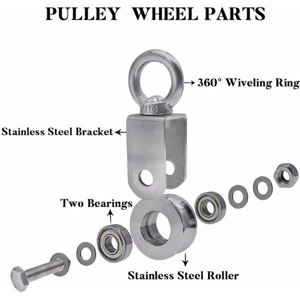 304 Stainless Steel Rope Pulley Block Max Load 200Kg Other Automotive Care Supplies