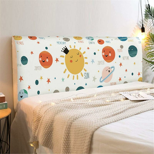 Headboard Covers Stretch Printing Dustproof Bed Protector For Modern Bedroom Headboards & Footboards