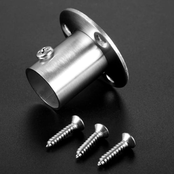 2 Pack Stainless Steel Closet Rod Brackets With Flange Braces & Brackets