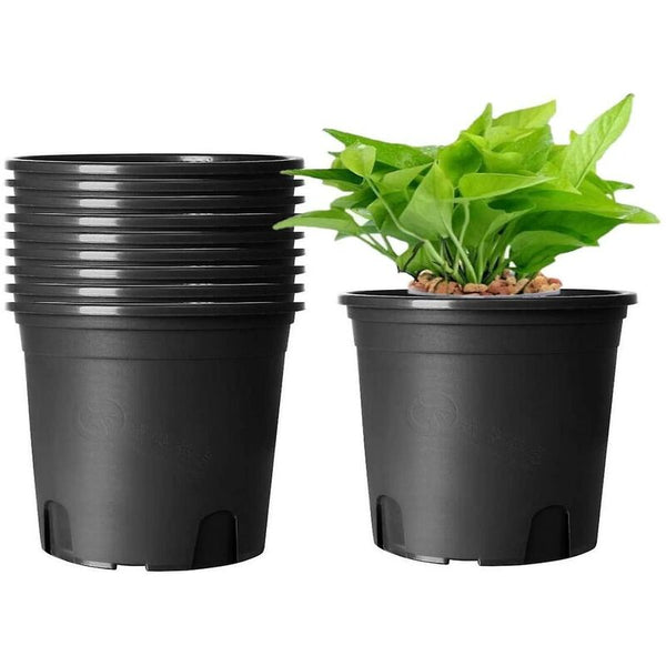 10 Pcs Plastic Flower Pots 16Cm Thicken Plant Container Indoor Gardening (Black) Baskets Pots Window Boxes