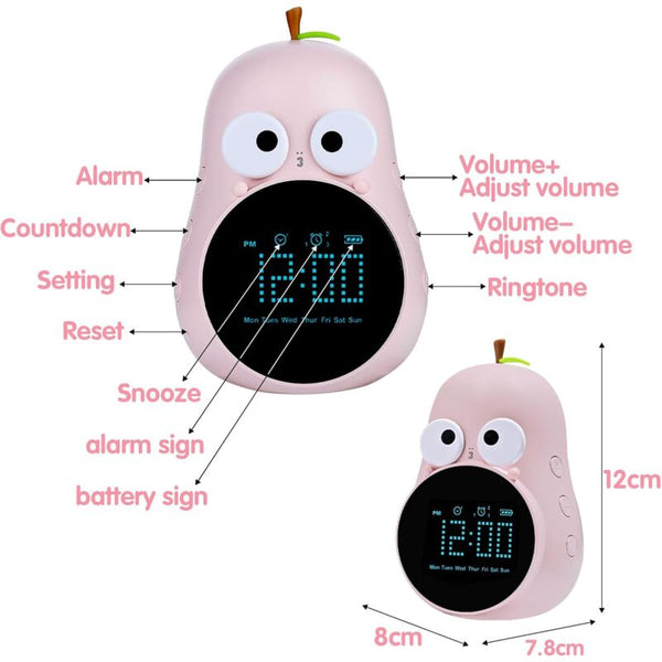 Kids Alarm Clock Light Cute Bulb Creative Bedside Lamp Night Programmable Snooze Wake Up For Girls Alarm Clocks & Clock Radios
