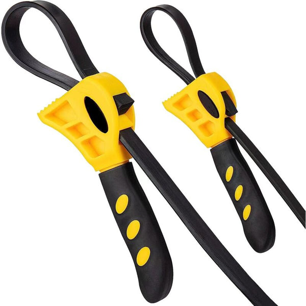 2 Piece Rubber Strap Wrench Set For Oil Filters & Jars Adjustable Wrench Sets