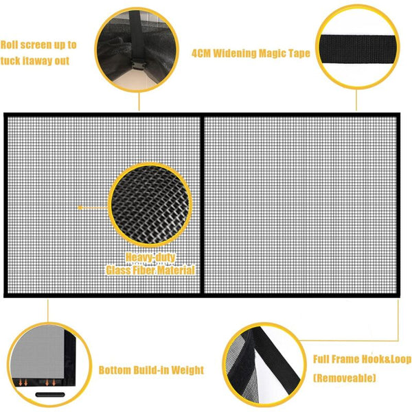 8Ftx7ft Magnetic Garage Door Screen For 1 Car Doors Reinforced Fiberglass Hands Freeimagnetic Garden Privacy Screens