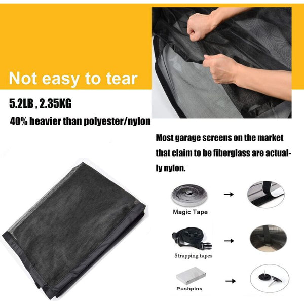 8Ftx7ft Magnetic Garage Door Screen For 1 Car Doors Reinforced Fiberglass Hands Freeimagnetic Garden Privacy Screens