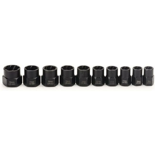 11 Pcs 9.5Mm Impact Bolt Extractor Tool Set With Toolbox Sockets & Socket Sets