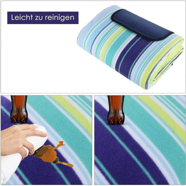 200 X 200Cm Large Waterproof Sandproof Picnic Blanket 3 Layer Beach With Carry Handle Outdoor Mat Picnic Rugs