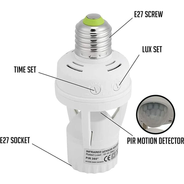 Pir Motion Sensor Light Bulbs With E27 Base For Indoor Use Time And Setting Smart Light Bulbs
