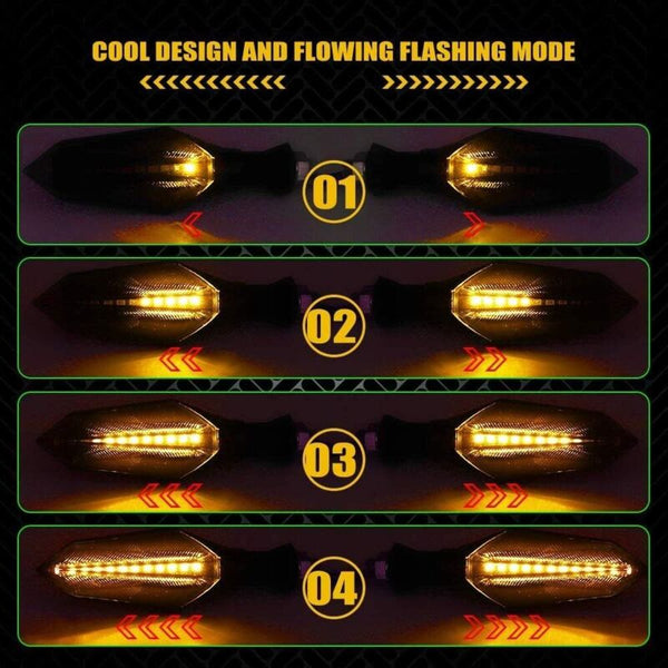 4 Pcs 12V Universal Motorcycle Turn Signal Indicator Amber Light Dual Color 17 Led Blue Lamp Other Lighting Parts
