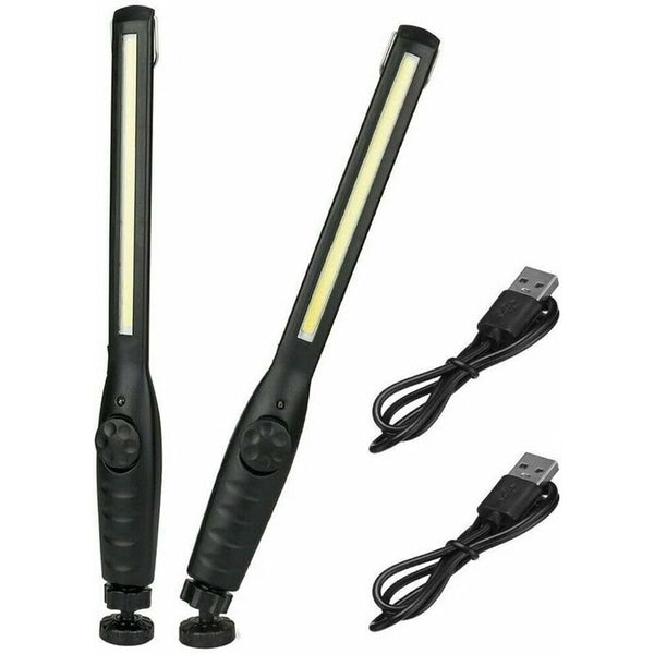 2 Pcs Magnetic Led Work Light Super Bright Rechargeable Flashlight For Garage Camping Hiking Car Repair Emergency Torches & Work Lights