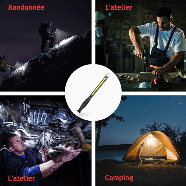 2 Pcs Magnetic Led Work Light Super Bright Rechargeable Flashlight For Garage Camping Hiking Car Repair Emergency Torches & Work Lights