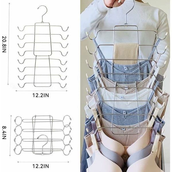 Foldable Space Saving Hanger Multi Layer Camisole Multifunctional Metal Hangers Ideal For Underwear Belts Clothes Hangers