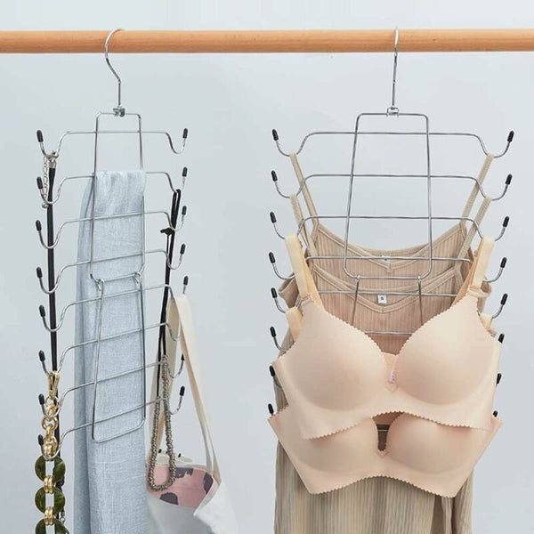 Foldable Space Saving Hanger Multi Layer Camisole Multifunctional Metal Hangers Ideal For Underwear Belts Clothes Hangers