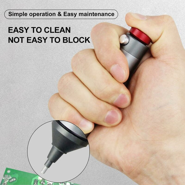 Desoldering Pump With High Temperature Resistant Silicone Nozzle Premium Aluminum Housing Stronger Suction Power Soldering Guns & Irons