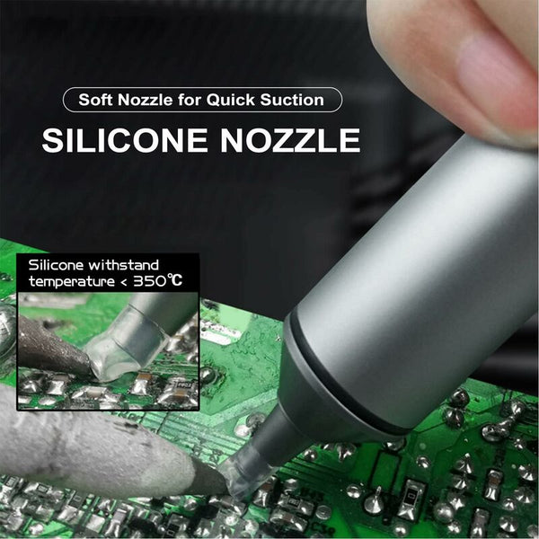 Desoldering Pump With High Temperature Resistant Silicone Nozzle Premium Aluminum Housing Stronger Suction Power Soldering Guns & Irons