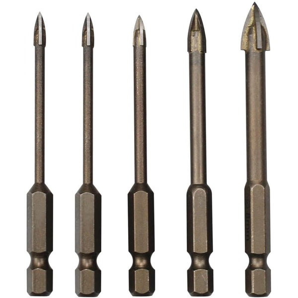 5 Pcs Triangle Drill Bit Set Carbide Tile Bits Efficient Universal Drilling Tool For Glass Concrete Drill Bits