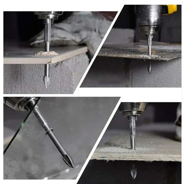 5 Pcs Triangle Drill Bit Set Carbide Tile Bits Efficient Universal Drilling Tool For Glass Concrete Drill Bits