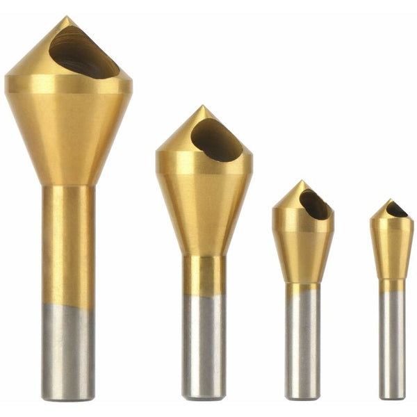 4 Pcs Deburring Countersink Bit 90Ahss Titanium Coated Drill Metal Chamfering Screw Tool Suitable For Screws & Bolts