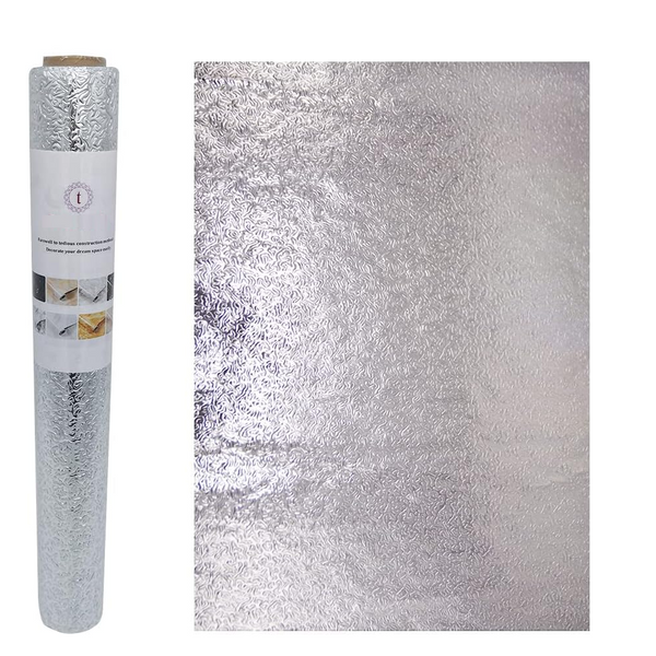 Silver Waterproof Kitchen Foil Wallpaper 40Cm X 3M Wallpaper Rolls & Sheets