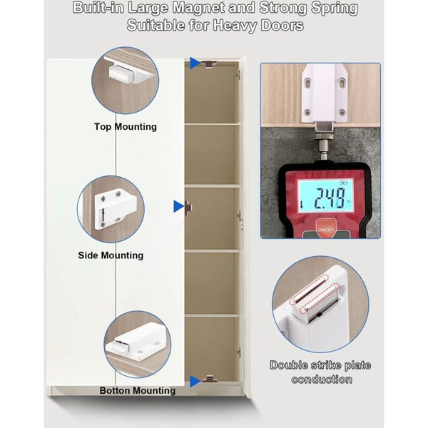 Push To Open 2 Pieces Door Cupboard Magnet Closure For Cabinet Drawer System Magnetic Latch Lock Kitchen Cabinet Doors And Fronts