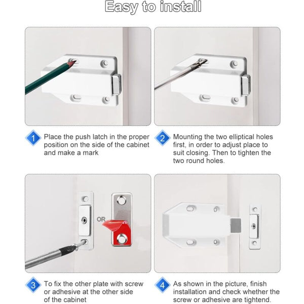 Push To Open 2 Pieces Door Cupboard Magnet Closure For Cabinet Drawer System Magnetic Latch Lock Kitchen Cabinet Doors And Fronts