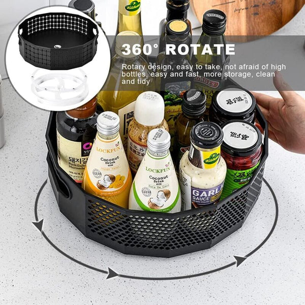 Turntable Plastic Spice Rack Organiser For Spices Condiments Kitchen Storage Cupboard Spice Jars & Racks