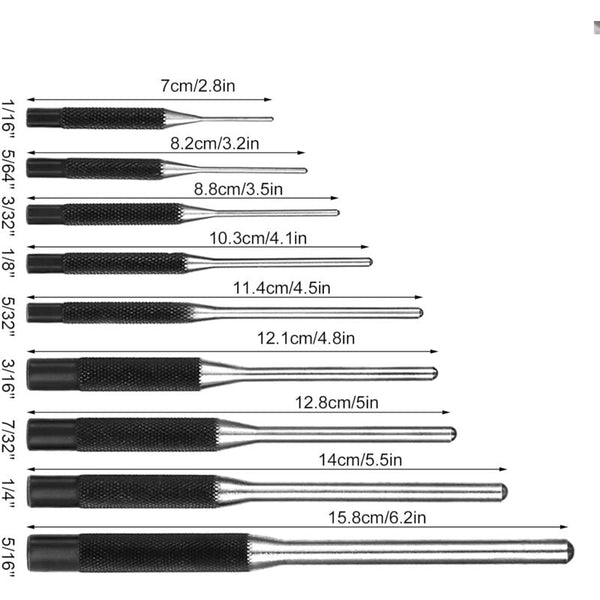 9 Pcs Pin Punch Set Removal Tool For Auto Repair Watch Jewelry And Crafts (9 Pcs) Other Hand Tools