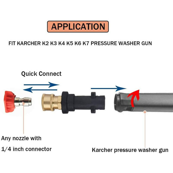 Pressure Washer Gun Adapter With 1/4'' Female Quick Connect Fitting Compatible K Series Washers K2 K3 Pressure Washer Accessories