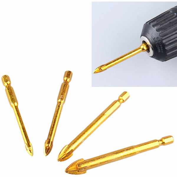 10 Pcs 6Mm Tungsten Carbide Drill Bit Set With Flat Hex Shank For Mirror Porcelain Marble Drill Bits