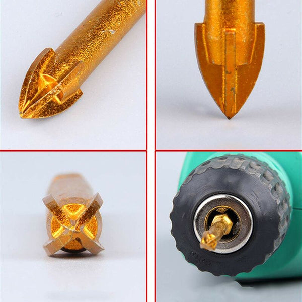10 Pcs 6Mm Tungsten Carbide Drill Bit Set With Flat Hex Shank For Mirror Porcelain Marble Drill Bits