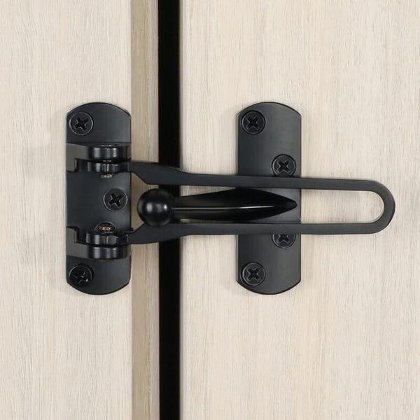 Secondary Door Lock Security Chains Sliding Stainless Steel Swing Bar Matte Black Door Locks & Lock Mechanisms