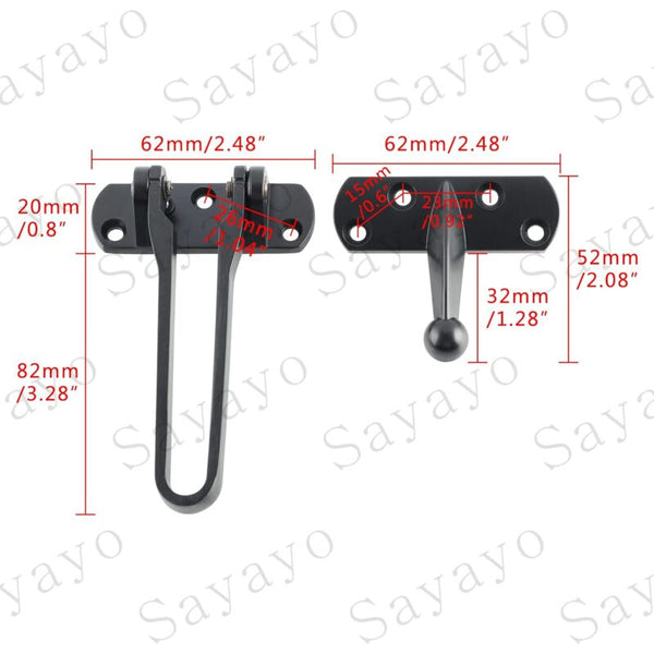 Secondary Door Lock Security Chains Sliding Stainless Steel Swing Bar Matte Black Door Locks & Lock Mechanisms