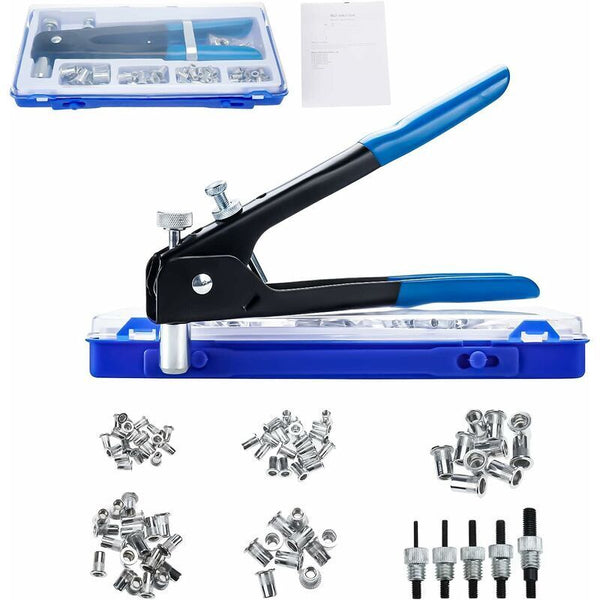 86 Pcs Rivet Gun M3 M4 M5 M6 M8 Threaded Nut Tool Riveting Pliers Insert Kit Solid Rivets