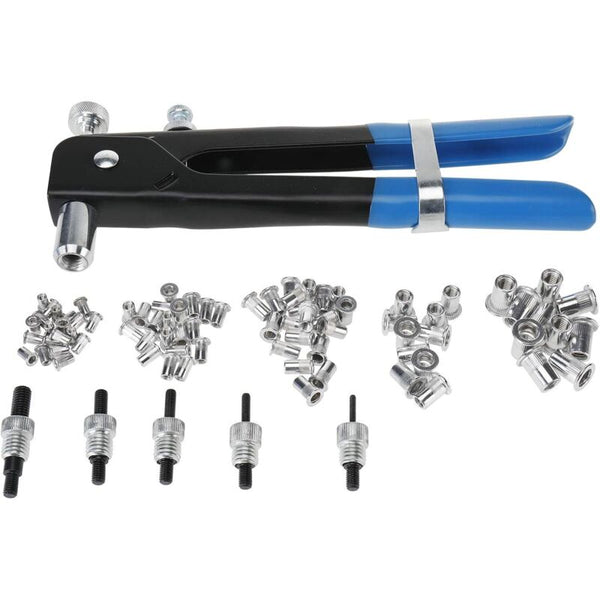 86 Pcs Rivet Gun M3 M4 M5 M6 M8 Threaded Nut Tool Riveting Pliers Insert Kit Solid Rivets
