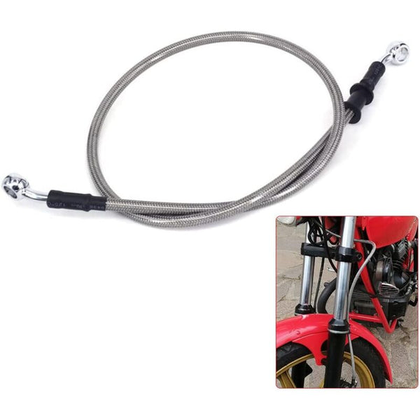 Motorcycle Brake Hose 120Cm Hydraulic Clutch Aviation For Pit Bike Dirt Enduro Motocross Atv Quad Silver Other Motorcycle Parts