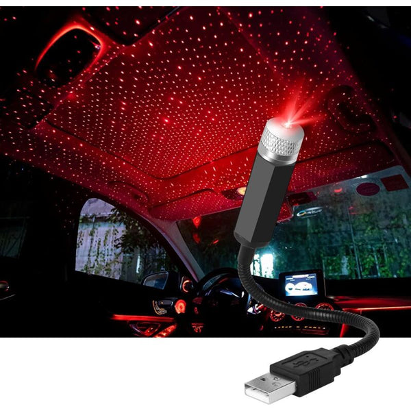 Atmosphere Light Usb Car Roof Lamp Starry Sky Led Projector Red Night Adjustable Multiple Modes Night Lights