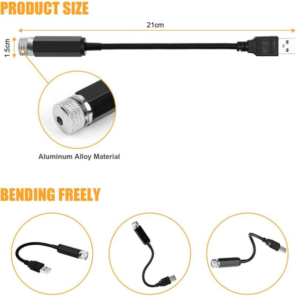Atmosphere Light Usb Car Roof Lamp Starry Sky Led Projector Red Night Adjustable Multiple Modes Night Lights