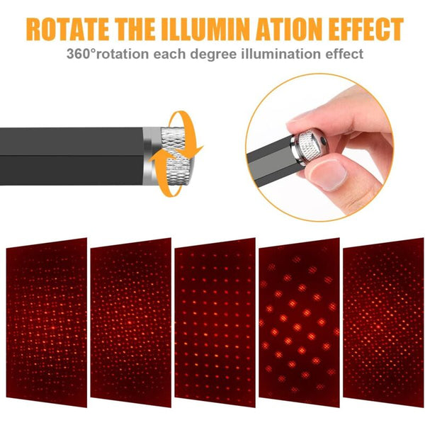 Atmosphere Light Usb Car Roof Lamp Starry Sky Led Projector Red Night Adjustable Multiple Modes Night Lights