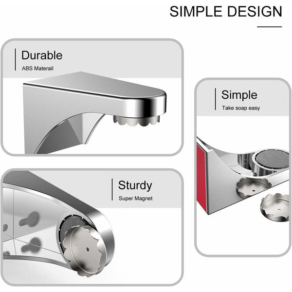 2 Pack Plastic Soap Dish Holder With 3M Magnetic Wall Hanging Easy To Use For Bathroom Kitchen Soap Dishes & Dispensers