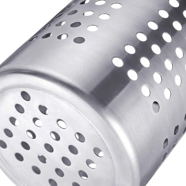 Cutlery Drainer/Utensil Holder Round Diameter: 10 Cm Height: 13 Stainless Steel Silver Serving Utensils & Sets