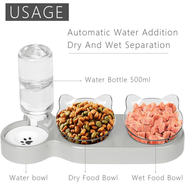 Cat Bowl 15 Tilting Water Automatic Feeders And Waterers Non Slip Cat Bowls