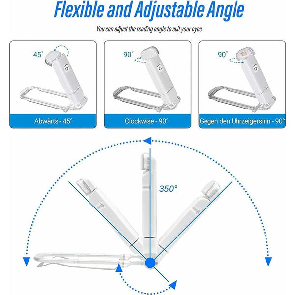 Reading Light Clip On Lamp Usb Rechargeable Flexible And Portable Eye Caring Compact Reading Lights