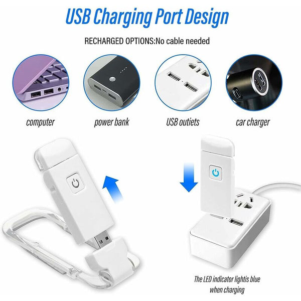 Reading Light Clip On Lamp Usb Rechargeable Flexible And Portable Eye Caring Compact Reading Lights