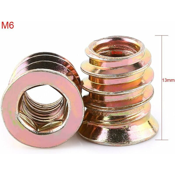 Pack Of 20 Pcs M6/M8/M10 Zinc Alloy Threaded Hex Nut Insert Nuts Assortment (M613mm) Screwdrivers & Nutdrivers