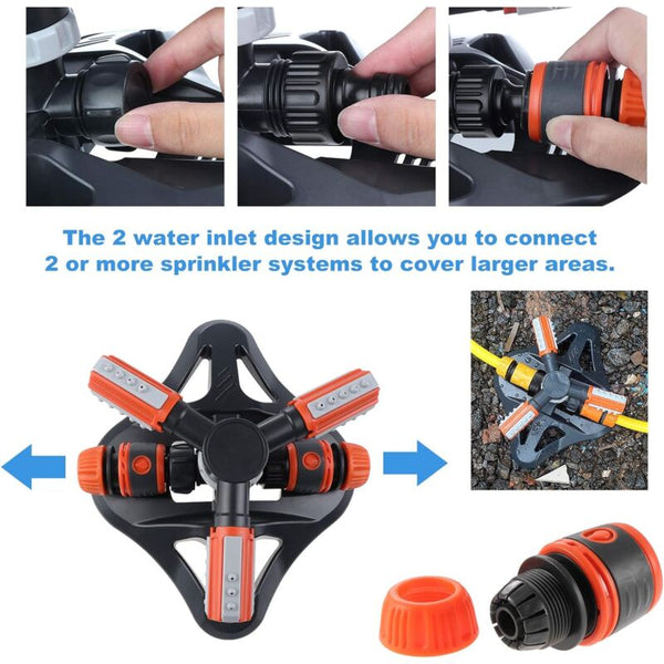 Garden Sprinkler 360 Rotating Arm Automatic Lawn Watering Irrigation Lawn Sprinklers & Sprinkler Heads