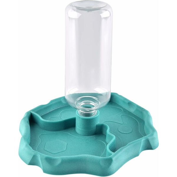 Reptile Water Dispenser 2 In 1 Anti Overflow Food Bowl Plastic For Tortoise Gecko Blue Reptiles